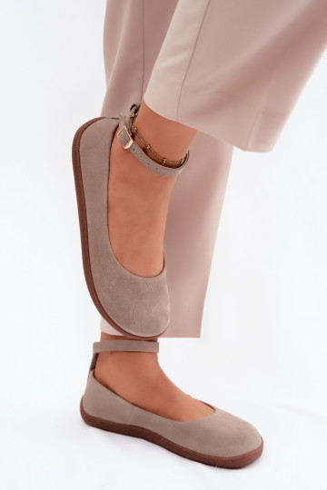 Zamšast barefoot ballerina Zazoo 020, kaputsino värv
