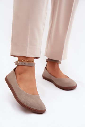Zamšast barefoot ballerina Zazoo 020, kaputsino värv 2