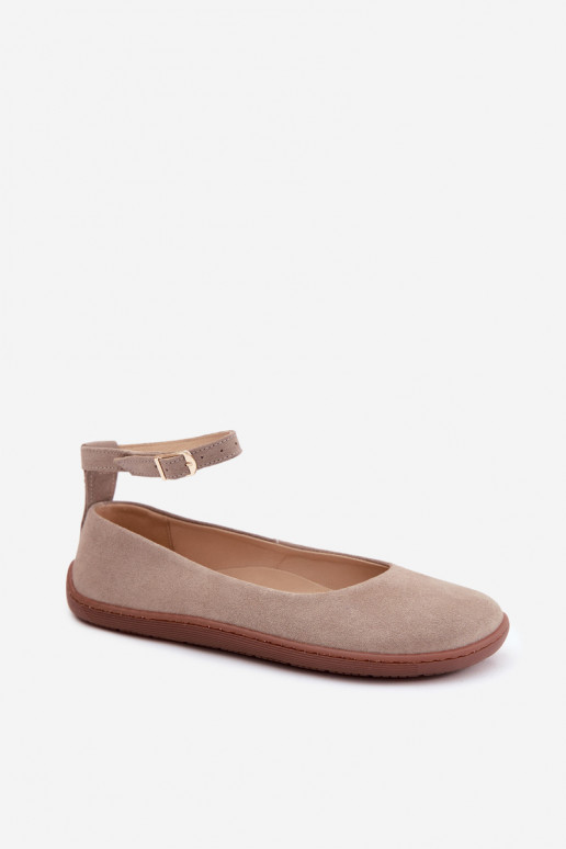 Zamšast barefoot ballerina Zazoo 020, kaputsino värv