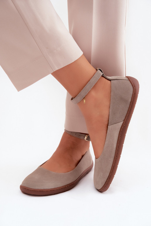 Zamšast barefoot ballerina Zazoo 020, kaputsino värv