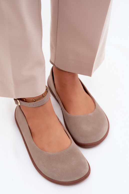 Zamšast barefoot ballerina Zazoo 020, kaputsino värv