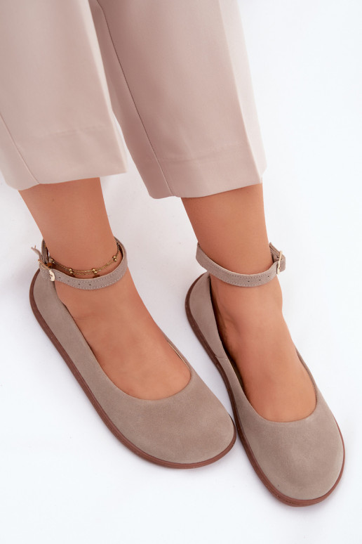 Zamšast barefoot ballerina Zazoo 020, kaputsino värv