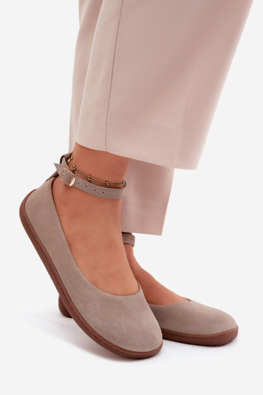 Zamšast barefoot ballerina Zazoo 020, kaputsino värv