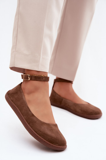 Zamšast barefoot ballerina Zazoo 020, pruuni värv