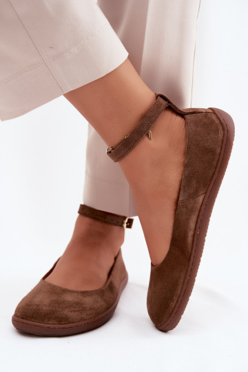 Zamšast barefoot ballerina Zazoo 020, pruuni värv 2