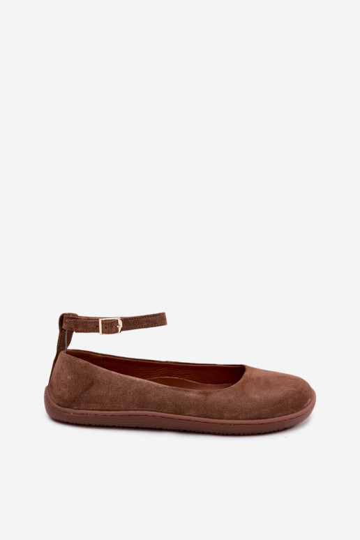 Zamšast barefoot ballerina Zazoo 020, pruuni värv