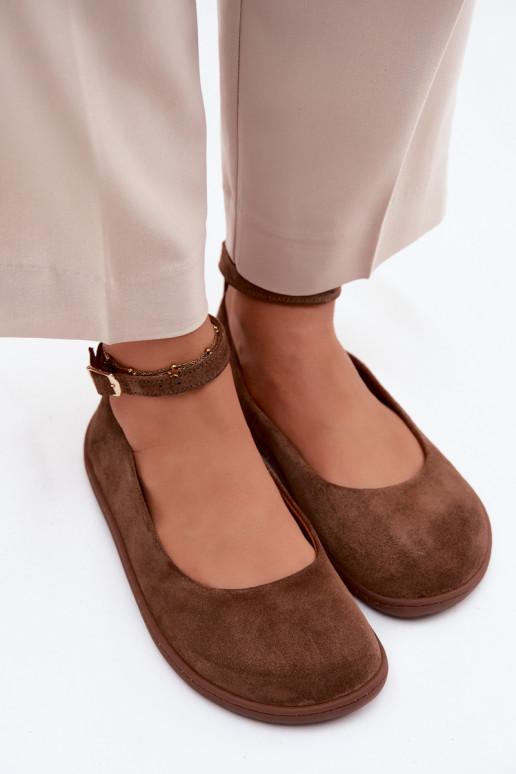 Zamšast barefoot ballerina Zazoo 020, pruuni värv