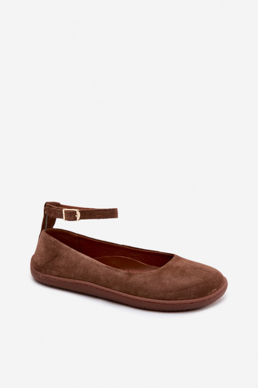Zamšast barefoot ballerina Zazoo 020, pruuni värv
