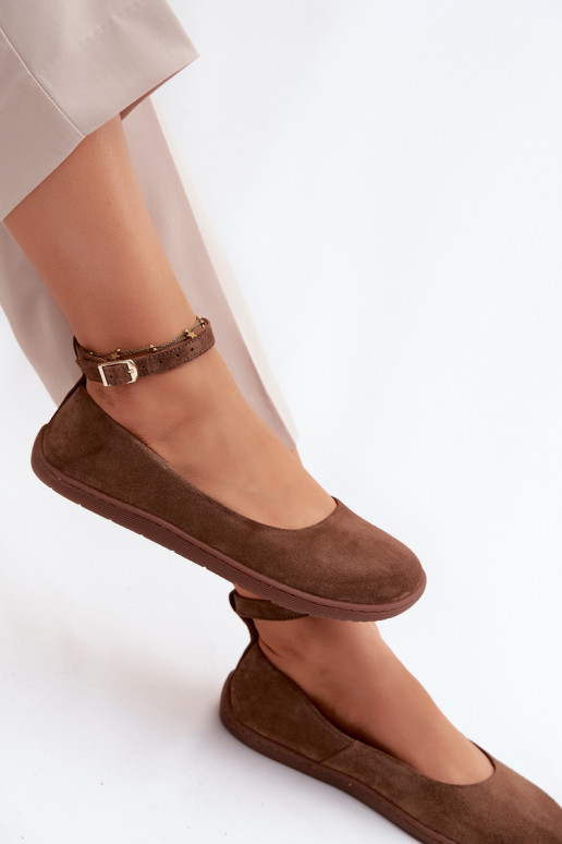 Zamšast barefoot ballerina Zazoo 020, pruuni värv