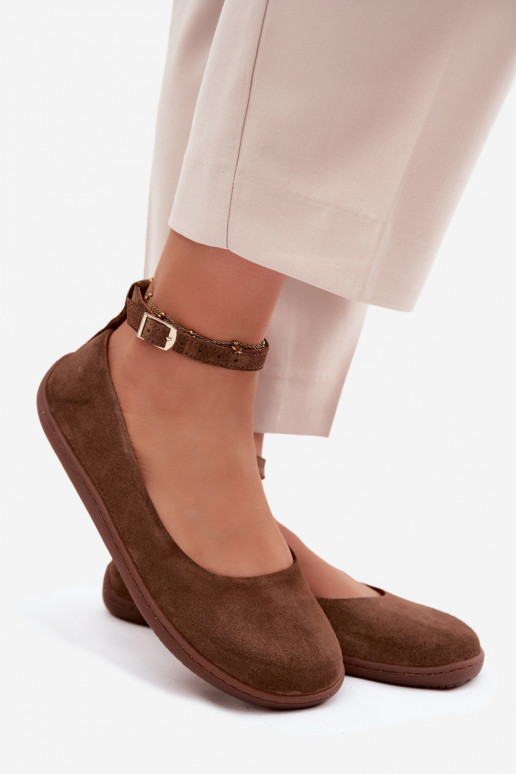 Zamšast barefoot ballerina Zazoo 020, pruuni värv