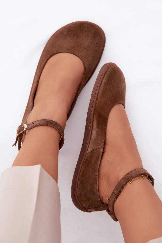 Zamšast barefoot ballerina Zazoo 020, pruuni värv