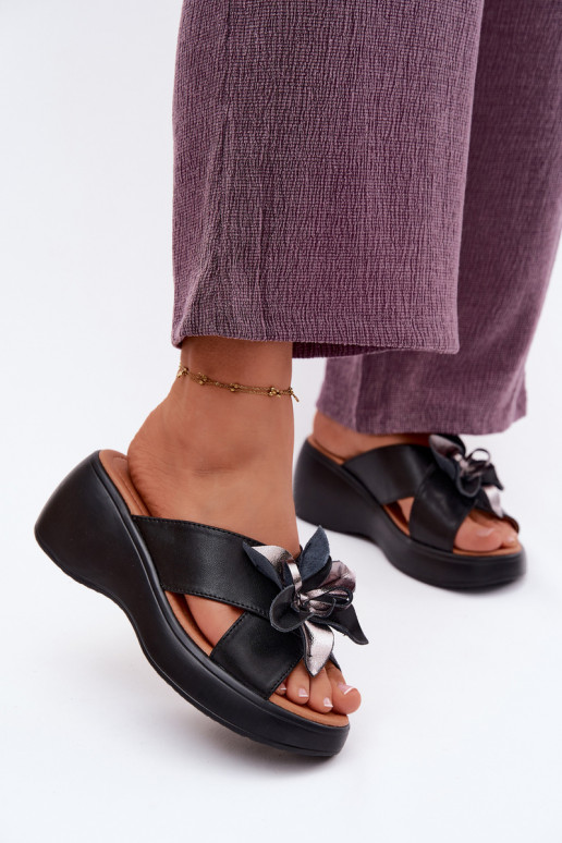 Plätud naturaalsest nahast platvormiga Koos Ornate Lill Vinceza 41511 msuud