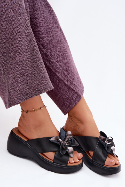 Plätud naturaalsest nahast platvormiga Koos Ornate Lill Vinceza 41511 msuud