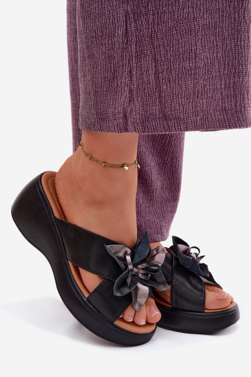 Plätud naturaalsest nahast platvormiga Koos Ornate Lill Vinceza 41511 msuud