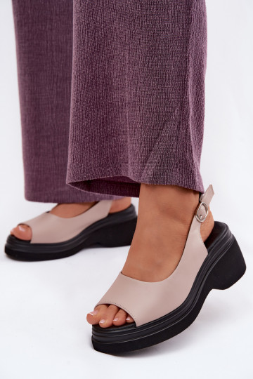 Pealhk Platvormiga sandaalid Vinceza 66936 beeži värvi