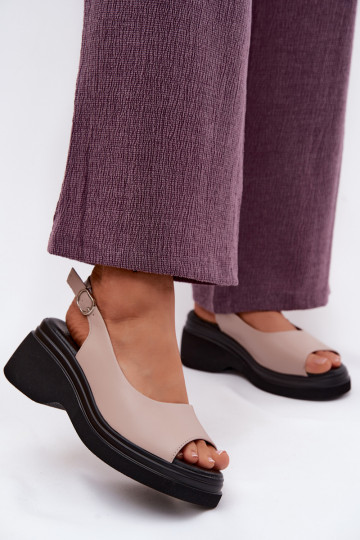 Pealhk Platvormiga sandaalid Vinceza 66936 beeži värvi 2