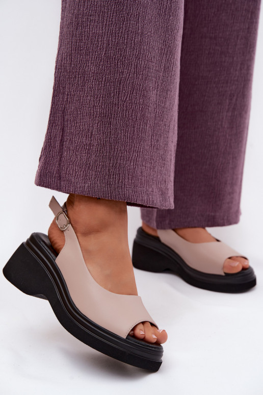 Pealhk Platvormiga sandaalid Vinceza 66936 beeži värvi