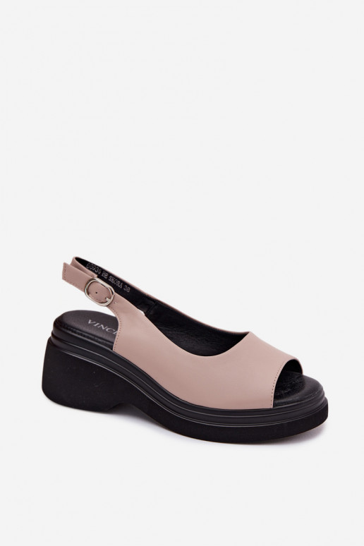 Pealhk Platvormiga sandaalid Vinceza 66936 beeži värvi