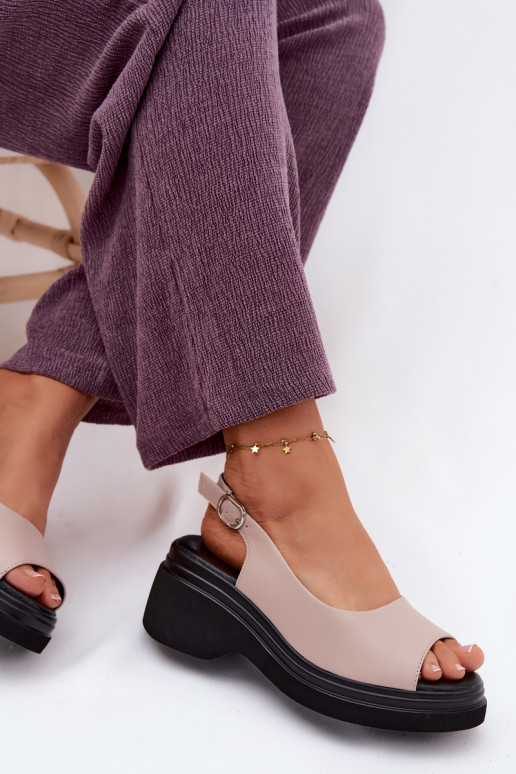 Pealhk Platvormiga sandaalid Vinceza 66936 beeži värvi