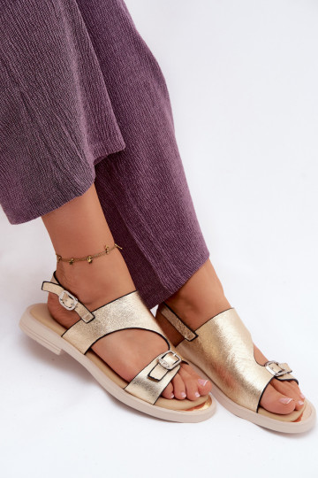 Pealistesandaalid Pealiste omad laiade nööridega Vinceza 86434 Kuldset värvi