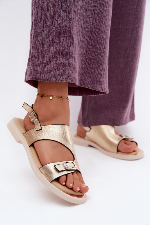 Pealistesandaalid Pealiste omad laiade nööridega Vinceza 86434 Kuldset värvi