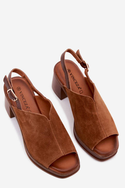 Pealhk Elegantsed kõrged kontsad Postita Vinceza 39995 pruunid värvi