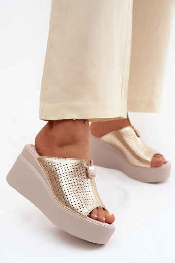 naiste plätudPealturalnej Skóry platvormiga Vinceza 95392 Kuldset värvi