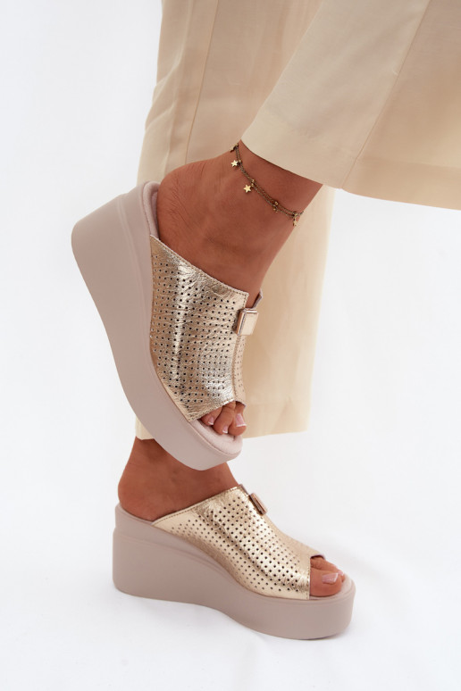 naiste plätudPealturalnej Skóry platvormiga Vinceza 95392 Kuldset värvi