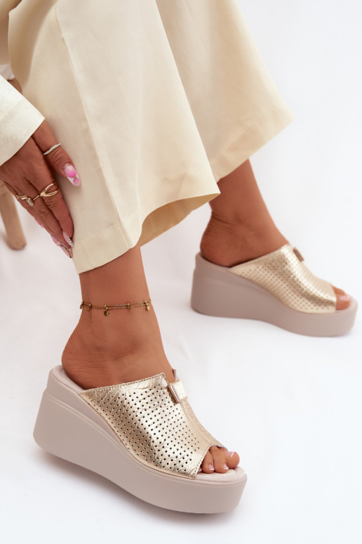 naiste plätudPealturalnej Skóry platvormiga Vinceza 95392 Kuldset värvi