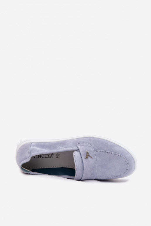 Naiste kunstveluurist platvormi slip-on kingad Vinceza 93218 sinises