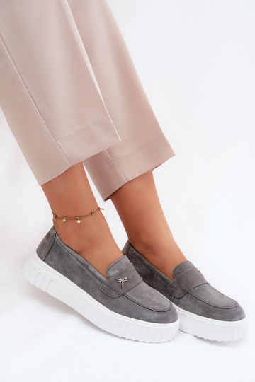 Naiste kunstveluurist platvormi slip-on kingad Vinceza 93218 hallis