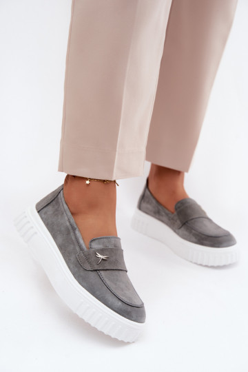 Pealhk seemisnakhsed jalatsid Pealiste omad platvormiga Slip-on Vinceza 93218 halli värvi 2