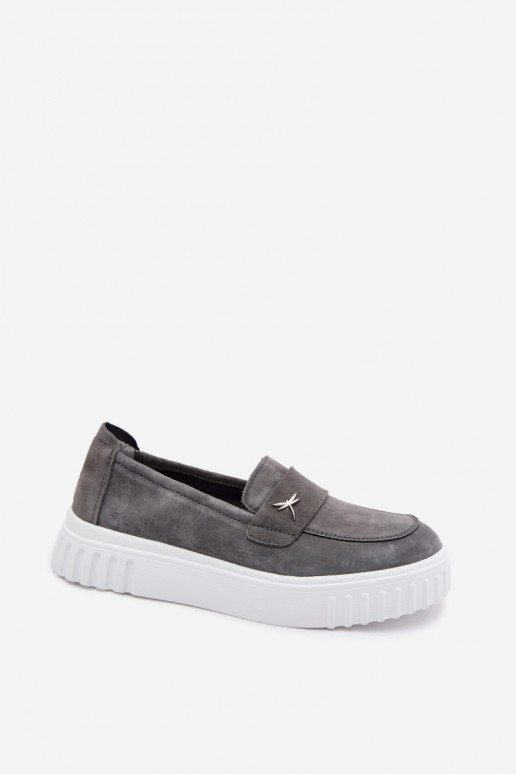 Naiste kunstveluurist platvormi slip-on kingad Vinceza 93218 hallis