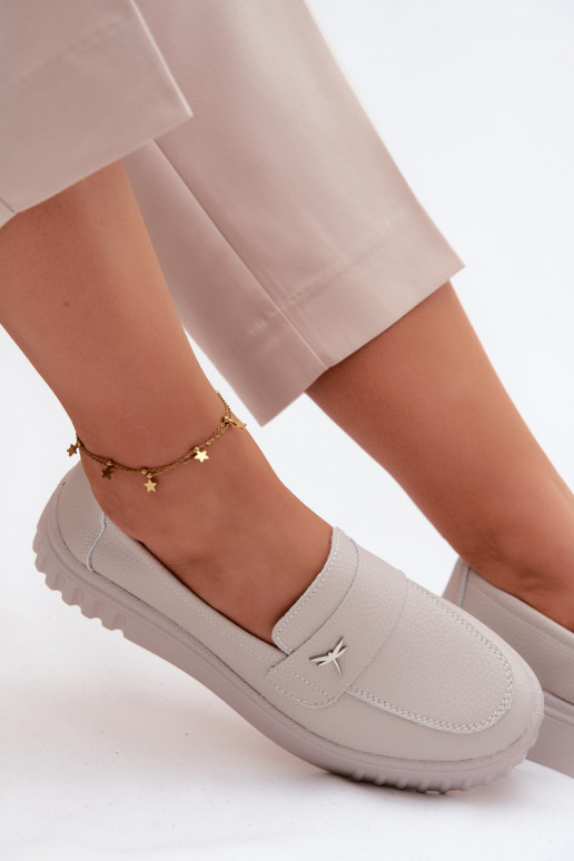 Naiste nahast platvormi slip-on kingad Vinceza 93218 bežis
