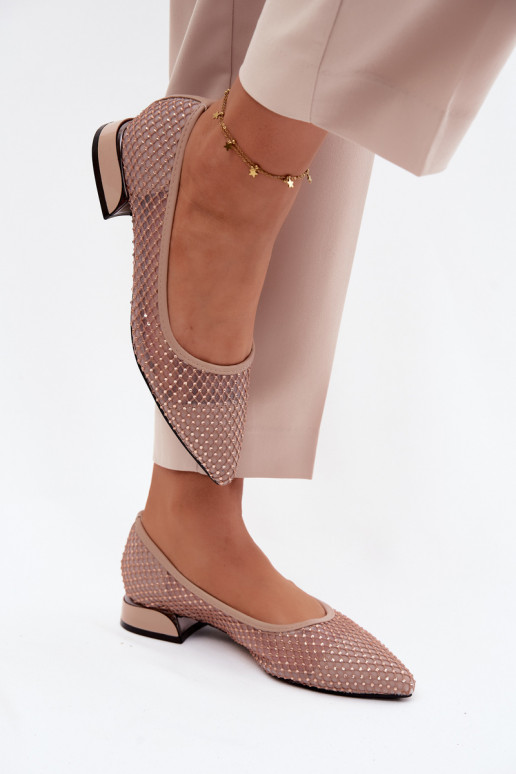 Baleriinad Sellel ondala kontsaga Võrk Kaunistusega Vinceza 62294 beeži värvi
