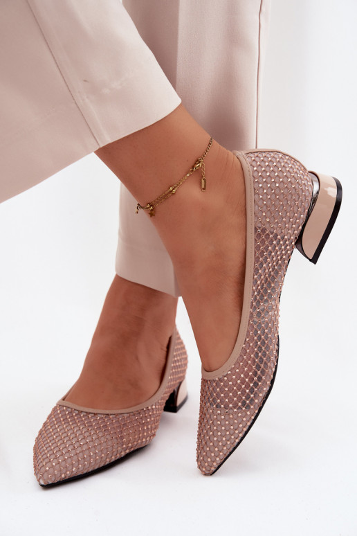 Baleriinad Sellel ondala kontsaga Võrk Kaunistusega Vinceza 62294 beeži värvi