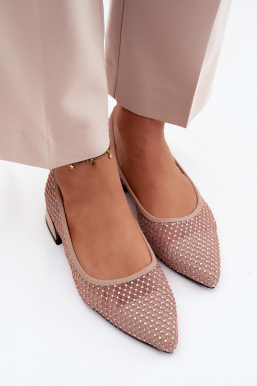 Baleriinad Sellel ondala kontsaga Võrk Kaunistusega Vinceza 62294 beeži värvi