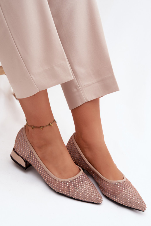 Baleriinad Sellel ondala kontsaga Võrk Kaunistusega Vinceza 62294 beeži värvi