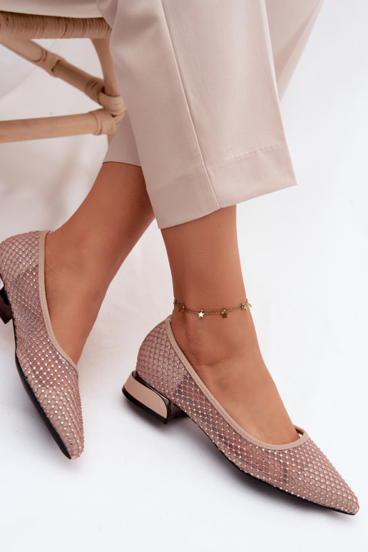 Baleriinad Sellel ondala kontsaga Võrk Kaunistusega Vinceza 62294 beeži värvi