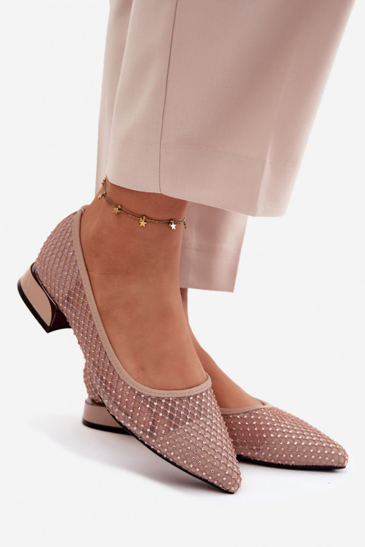 Baleriinad Sellel ondala kontsaga Võrk Kaunistusega Vinceza 62294 beeži värvi