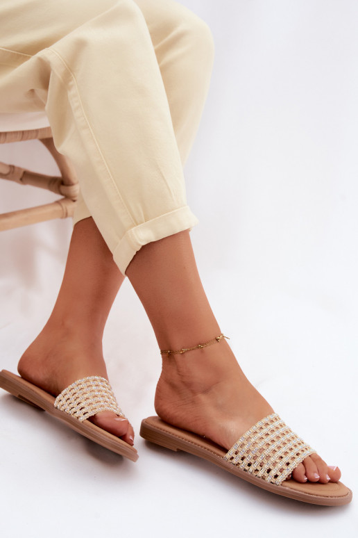 Plätud Pealiste korter säravate kristallidega beeži värvi Fendi