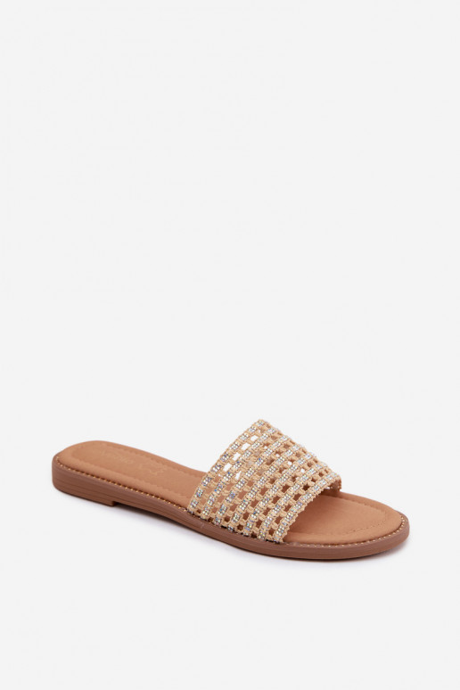 Plätud Pealiste korter säravate kristallidega beeži värvi Fendi