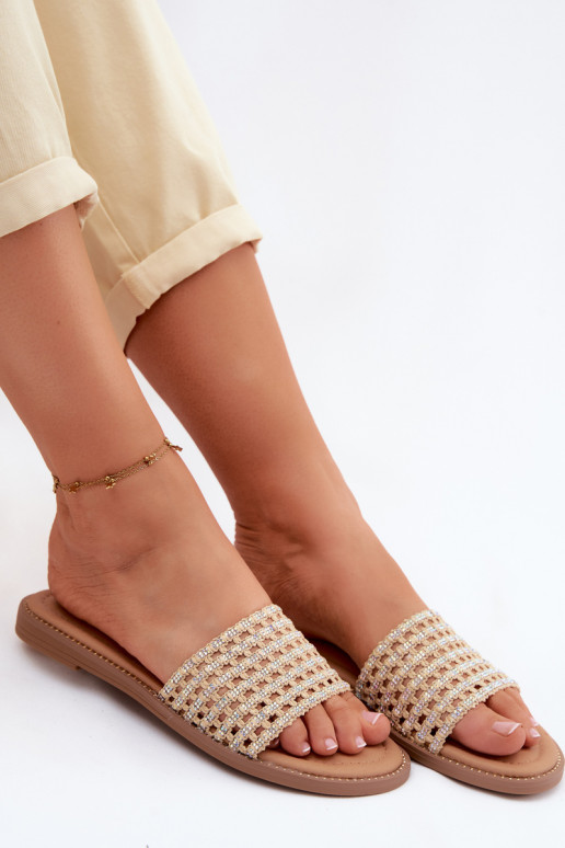 Plätud Pealiste korter säravate kristallidega beeži värvi Fendi