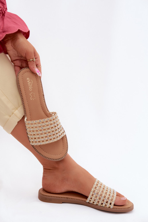 Plätud Pealiste korter säravate kristallidega beeži värvi Fendi