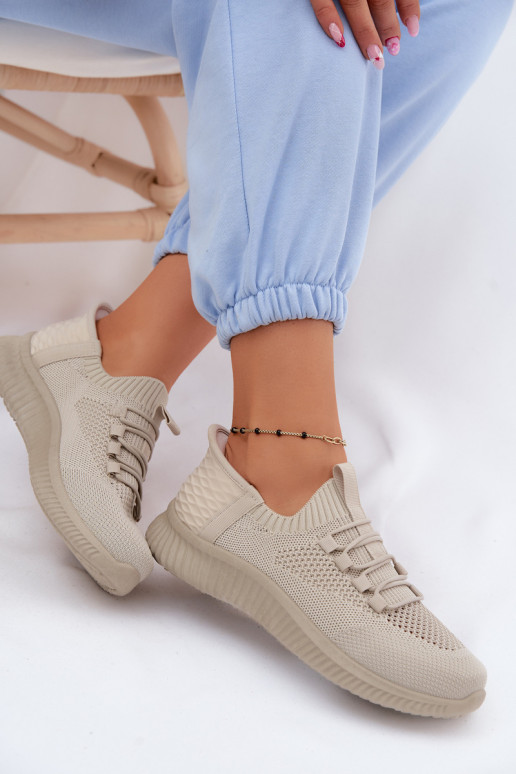 Riidest Slip-on spordijalatsid Pealiste omad beeži värvi Olive