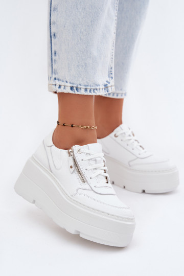 Pealhk Sneakers tüüpi jalanõud Pealiste omad platvormiga Zazoo N1084 valget värvi 2
