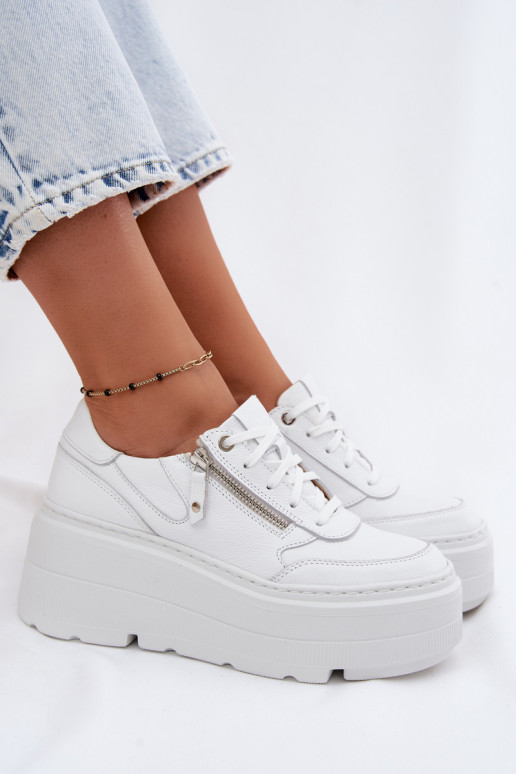 Pealhk Sneakers tüüpi jalanõud Pealiste omad platvormiga Zazoo N1084 valget värvi