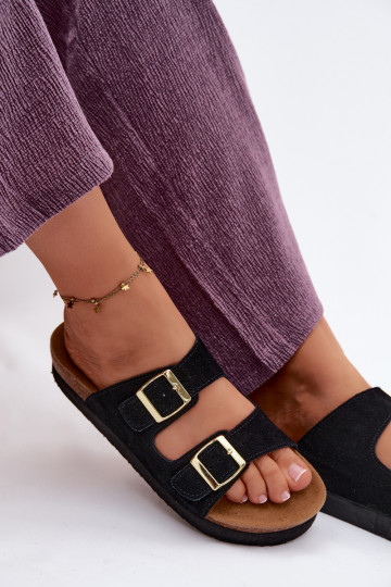 Pealhk naiste seemisnahksed sussid platvormiga neetide ja pandlaga Vinceza 102657 msuud