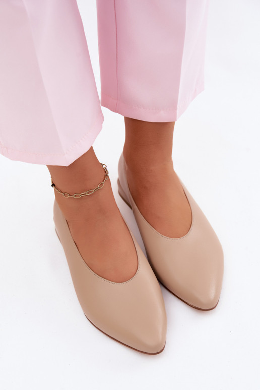 Liivased ballerina kingad laia kontsaga Hoshi