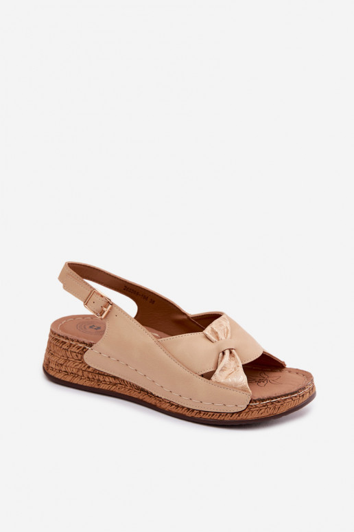 Mugavad naistesandaalid platvormiga beeži värvi Iggy